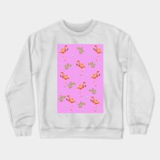 Awesome Flamingo Print Crewneck Sweatshirt